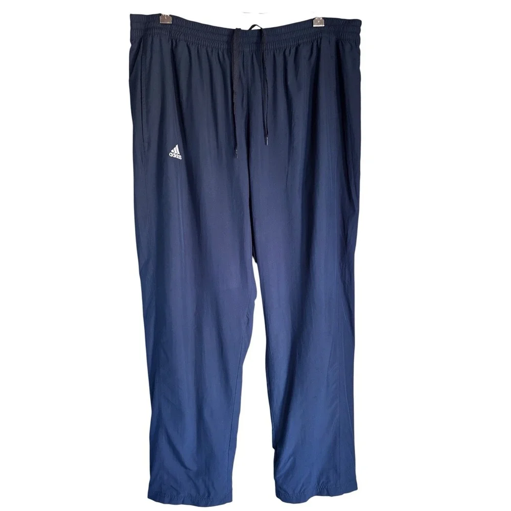 Adidas ClimaLite Track Pants Men's 2XL Blue Zip Ankle Wind Athletic Joggers